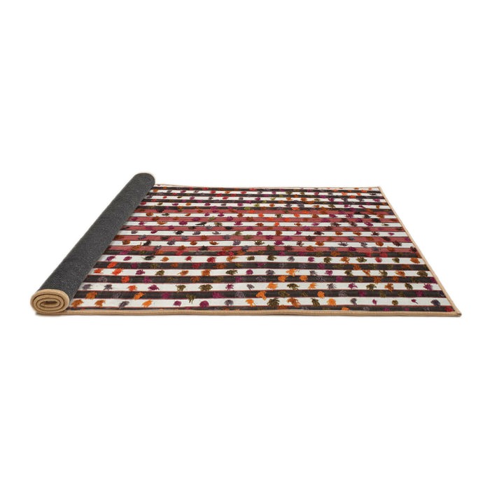 Thickness of Contemporary Brown Red Southwestern Rug, con146
