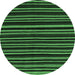 Round Machine Washable Abstract Emerald Green Contemporary Area Rugs, wshcon1460emgrn