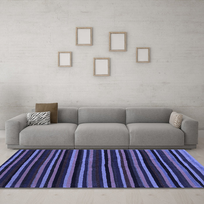 Machine Washable Abstract Blue Contemporary Rug in a Living Room, wshcon1460blu