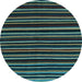 Round Abstract Light Blue Contemporary Rug, con1460lblu