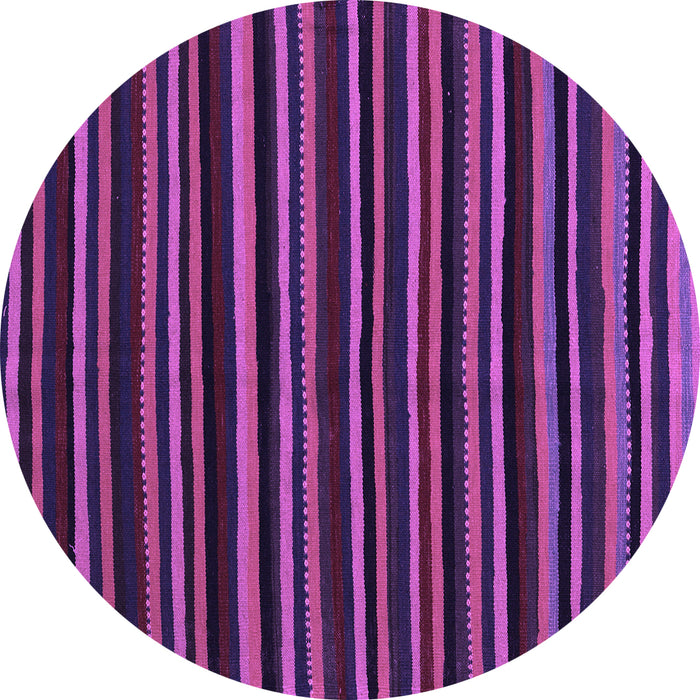 Round Abstract Purple Contemporary Rug, con1460pur
