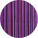 Round Abstract Purple Contemporary Rug, con1460pur