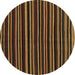 Round Abstract Brown Contemporary Rug, con1460brn