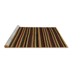 Sideview of Machine Washable Abstract Brown Contemporary Rug, wshcon1460brn