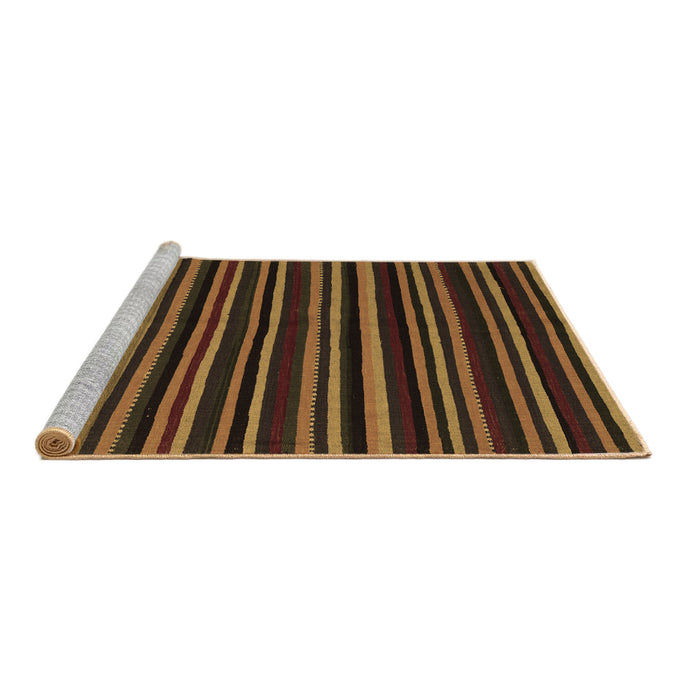 Sideview of Machine Washable Abstract Brown Contemporary Rug, wshcon1460brn