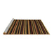 Sideview of Machine Washable Abstract Brown Contemporary Rug, wshcon1460brn