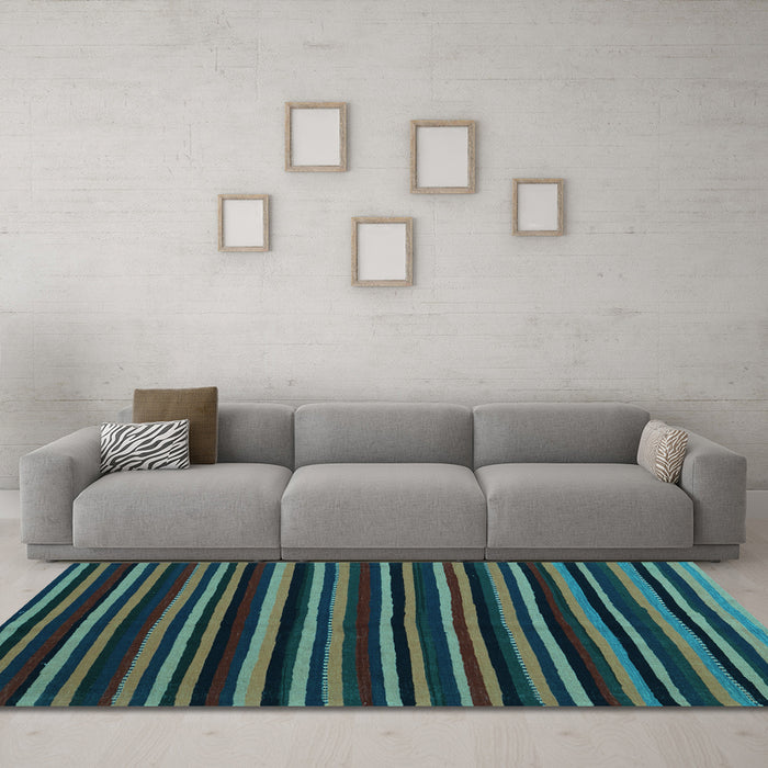 Machine Washable Abstract Light Blue Contemporary Rug in a Living Room, wshcon1460lblu