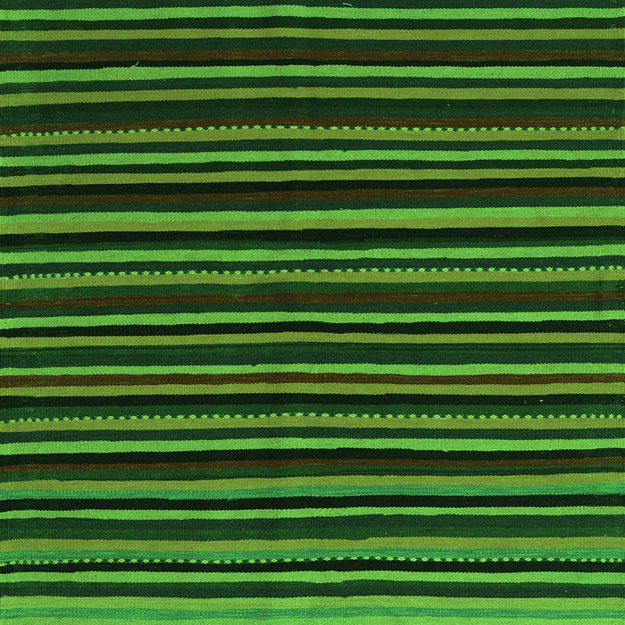 Round Machine Washable Abstract Green Contemporary Area Rugs, wshcon1460grn