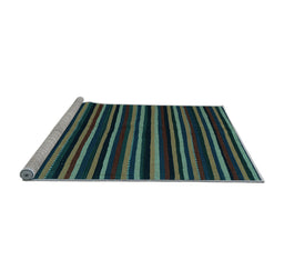 Sideview of Machine Washable Abstract Light Blue Contemporary Rug, wshcon1460lblu