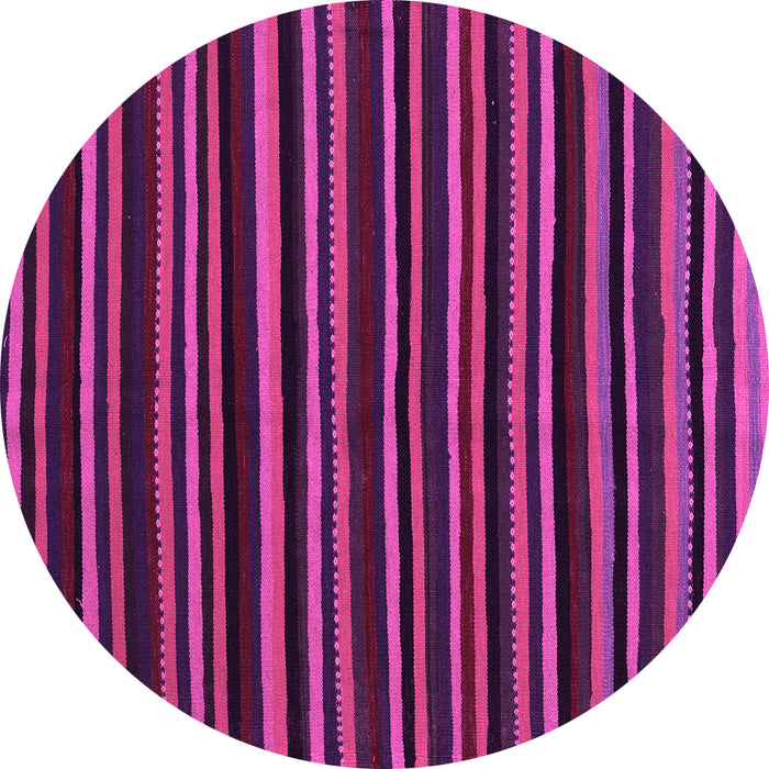 Round Abstract Pink Contemporary Rug, con1460pnk