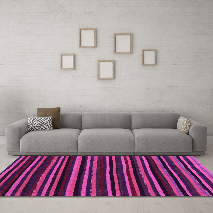 Machine Washable Abstract Pink Contemporary Rug in a Living Room, wshcon1460pnk