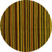 Round Abstract Yellow Contemporary Rug, con1460yw