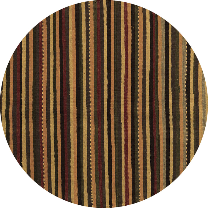 Round Machine Washable Abstract Brown Contemporary Rug, wshcon1460brn