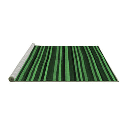 Sideview of Machine Washable Abstract Emerald Green Contemporary Area Rugs, wshcon1460emgrn