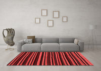 Machine Washable Abstract Red Contemporary Rug, wshcon1460red