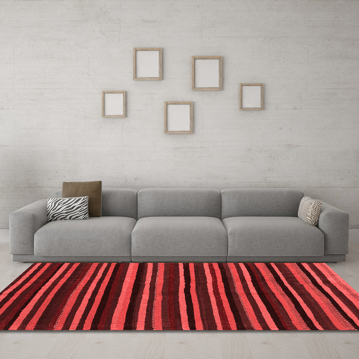 Contemporary Red Washable Rugs