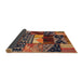 Thickness of Contemporary Bronze Brown Patchwork Rug, con1461