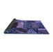 Sideview of Patchwork Blue Transitional Rug, con1461blu