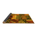 Sideview of Patchwork Yellow Transitional Rug, con1461yw