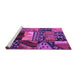 Sideview of Machine Washable Patchwork Purple Transitional Area Rugs, wshcon1461pur