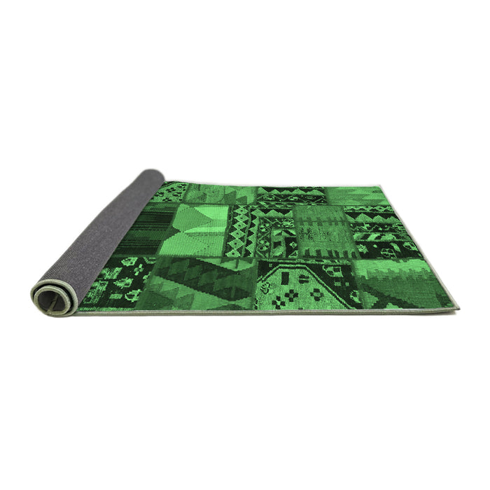 Sideview of Patchwork Emerald Green Transitional Rug, con1461emgrn