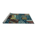 Sideview of Machine Washable Patchwork Light Blue Transitional Rug, wshcon1461lblu