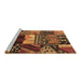 Sideview of Machine Washable Patchwork Brown Transitional Rug, wshcon1461brn