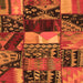 Serging Thickness of Patchwork Orange Transitional Rug, con1461org