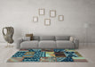 Machine Washable Patchwork Light Blue Transitional Rug in a Living Room, wshcon1461lblu