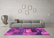 Machine Washable Patchwork Purple Transitional Area Rugs in a Living Room, wshcon1461pur