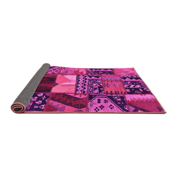 Sideview of Patchwork Pink Transitional Rug, con1461pnk