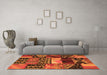 Machine Washable Patchwork Orange Transitional Area Rugs in a Living Room, wshcon1461org