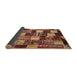 Thickness of Contemporary Saffron Red Patchwork Rug, con1462