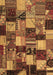 Machine Washable Patchwork Brown Transitional Rug, wshcon1462brn