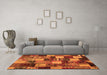 Machine Washable Patchwork Orange Transitional Area Rugs in a Living Room, wshcon1462org