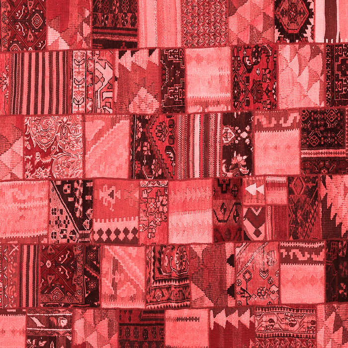 Machine Washable Patchwork Red Transitional Rug, wshcon1462red