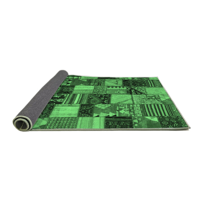Sideview of Patchwork Emerald Green Transitional Rug, con1462emgrn