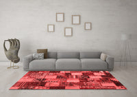 Machine Washable Patchwork Red Transitional Rug, wshcon1462red