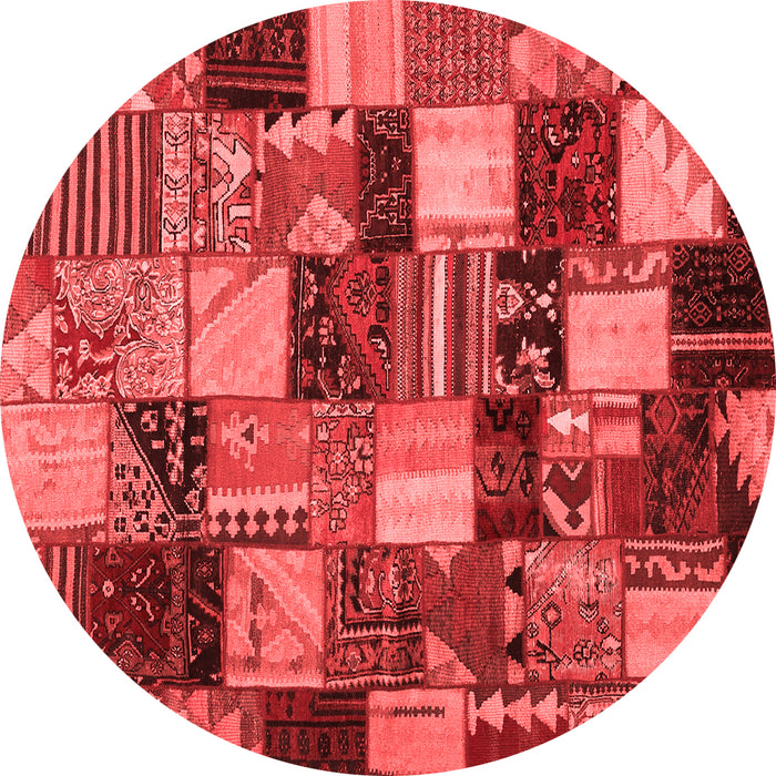 Machine Washable Patchwork Red Transitional Rug, wshcon1462red