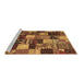 Sideview of Machine Washable Patchwork Brown Transitional Rug, wshcon1462brn