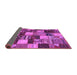 Sideview of Patchwork Purple Transitional Rug, con1462pur