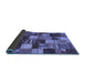 Sideview of Patchwork Blue Transitional Rug, con1462blu