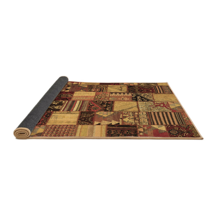 Sideview of Patchwork Brown Transitional Rug, con1462brn