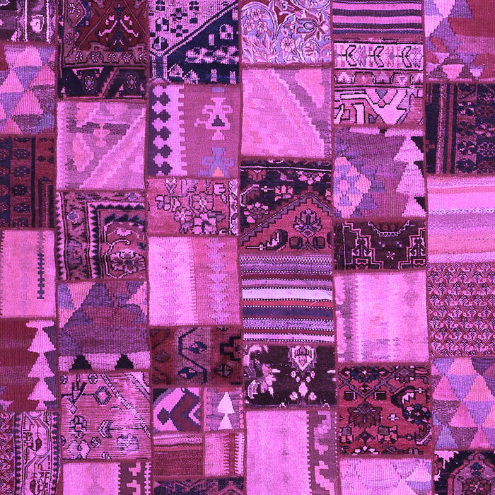 Machine Washable Patchwork Purple Transitional Area Rugs, wshcon1462pur