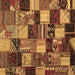 Square Patchwork Brown Transitional Rug, con1462brn