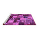 Sideview of Machine Washable Patchwork Purple Transitional Area Rugs, wshcon1462pur