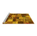 Sideview of Machine Washable Patchwork Yellow Transitional Rug, wshcon1462yw