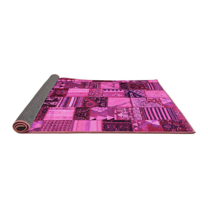 Sideview of Patchwork Pink Transitional Rug, con1462pnk