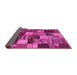 Sideview of Patchwork Pink Transitional Rug, con1462pnk