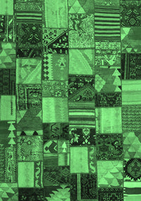 Patchwork Emerald Green Transitional Rug, con1462emgrn